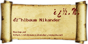 Öhlbaum Nikander névjegykártya